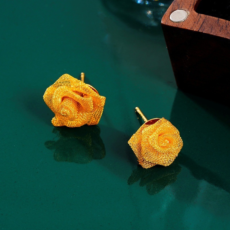 Cross-Border Flower Tassel Earrings Light Luxury High-End Sense luxury Of Temperament Buckle Niche Design Fashion free shipping designer Casual Ear Je