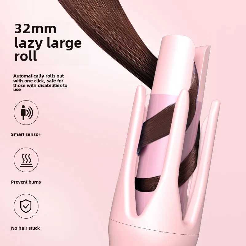 Fly Autatic Hair Curler Portable Curling Wand with Anti-Scald New Hair Curling Iron Anti-Tangle Hair Curler for Hair Styling C251202