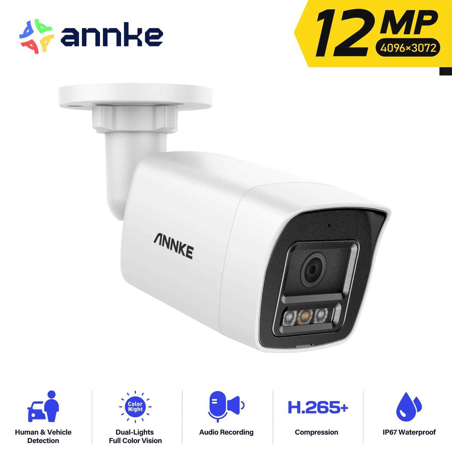 ANNKE 12MP Outdoor Smart Dual Light PoE Security Camera Color IR Night Vision Built-in Microphone IP67 Smart He H265 C2512023