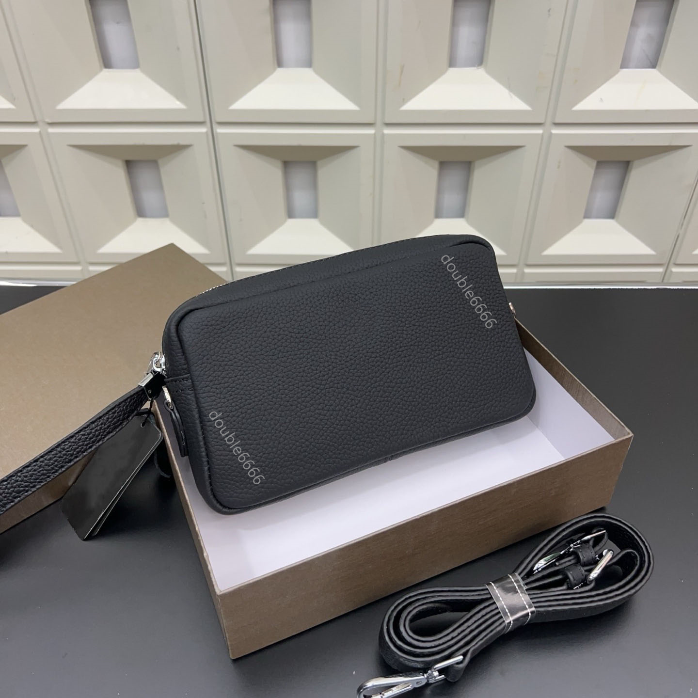 Designer men's leather crossbody bag stylish clutch shoulder bag phone bag card holder wallet passport coin purse messenger bag business postman bag chest bag