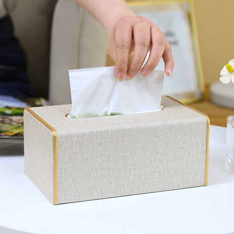 Leather Tissue Boxes Rectangar Paper Towel Napkin Box Creative He Desktop Simple Extractable Type Tissue Toilet Paper Holder H251201