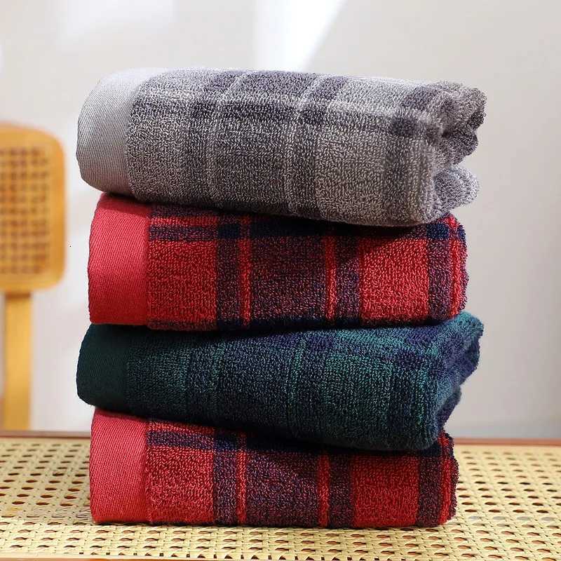 Japanese Style Cotton Plaid Towel British Style Bathroom Face Towel Super Absorption Homestay Hotel Towel Y251202