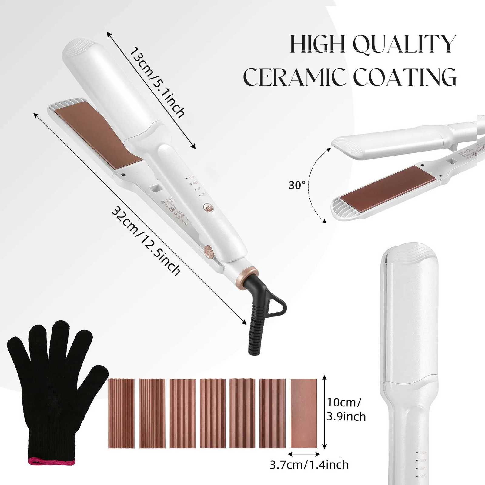 4 in 1 Crimping Iron Ceramic Heat Conduction Fluffy Board Straightener Splint Curling Iron Mti-Functional Modeling C251202