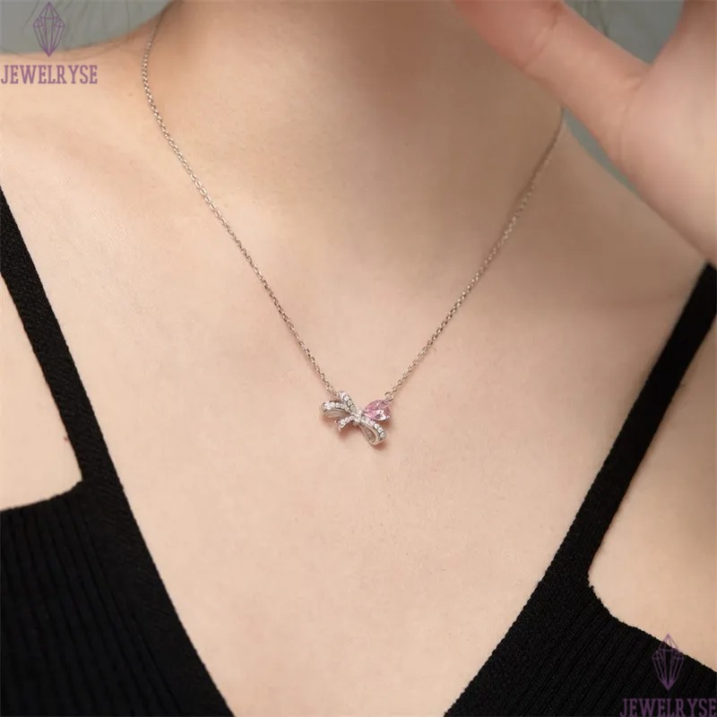 pink diamond heart cross necklace desinger for woman party s925 sterling silver luxury jewelry 5A zirconia womens love choker necklaces friend birthda