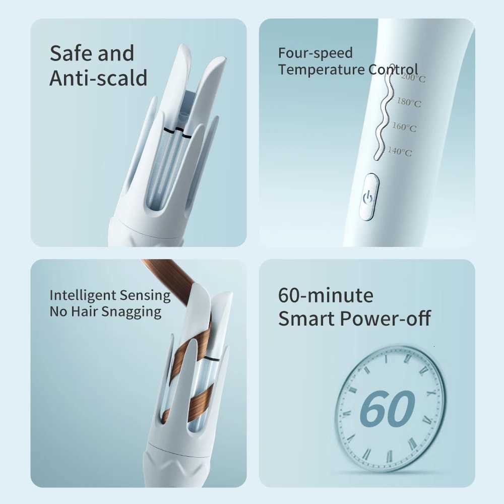 36mm Rotating Auto Hair Curler Electric Curling Iron Wand Professional Autatic Hair Curler Curling Wand Hair Waver C251202