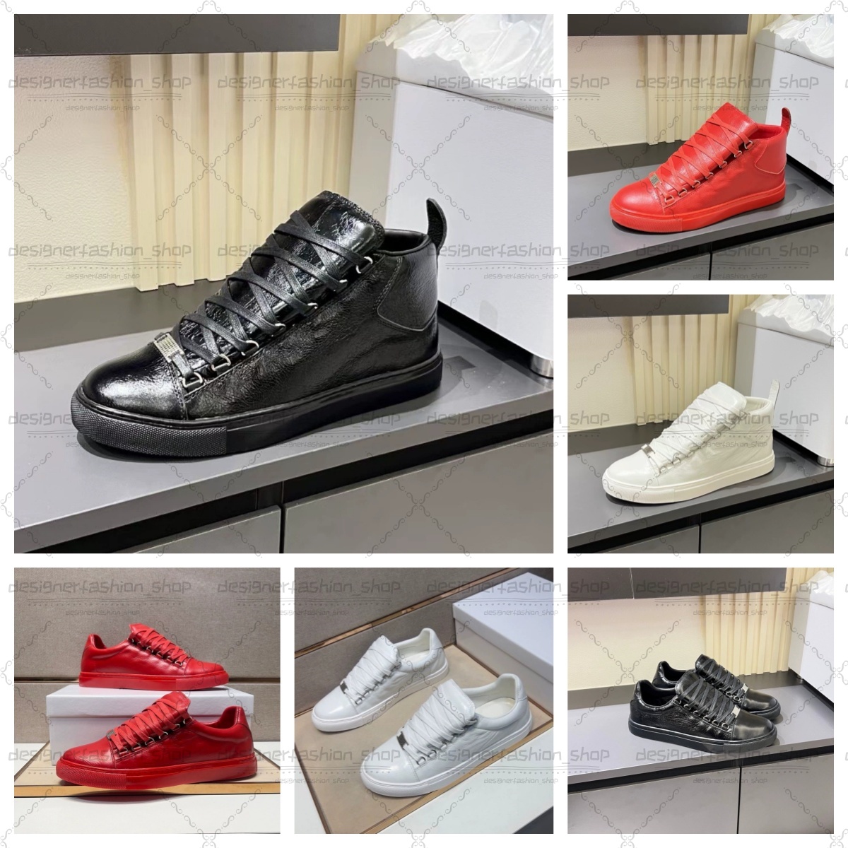 2026 top Men's Designs classic Shoes Arena Creased Leather High Top Sneakers Fashion Men Women Causal Trainers Arena Sneakers walking Sports Trainers EU38-46
