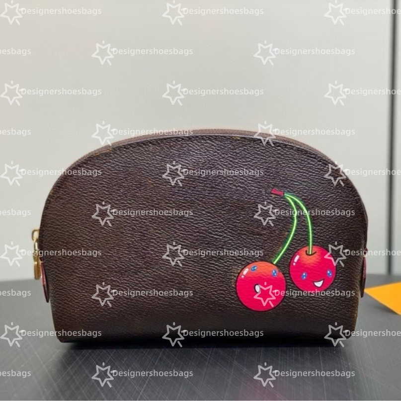 Designer Cherry Card Holder Genuine Leather Wallet Old Flower Cherry ID Passport Bag Credit Card Women's Wallet Loose Change Bag