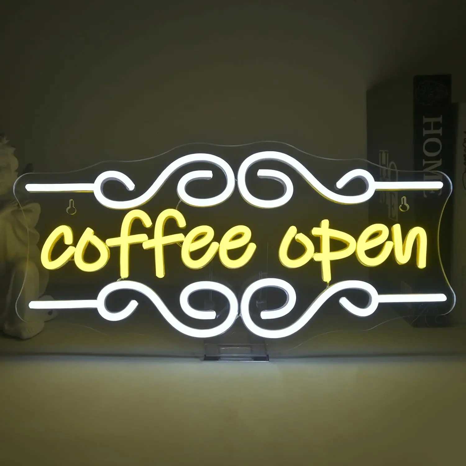 Coffee Open Neon Light Sign Cafe Neon Sign LED Dimmable for Cafe Coffee Shop Restaurant Drink Bar Coffees Station Decor Gifts H251201