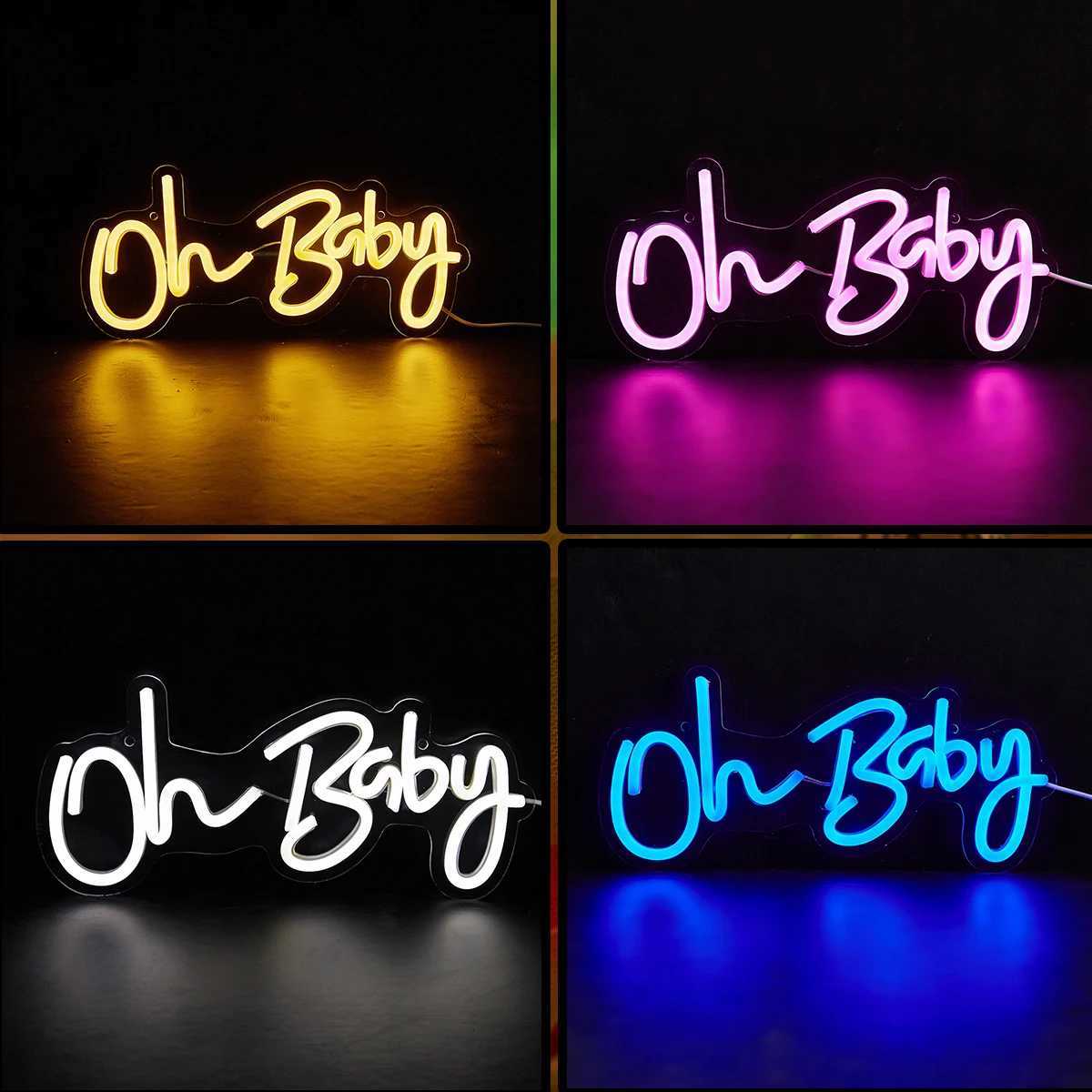 Chi-buy LED Neon Oh baby USB Powered Neon Signs Night Light 3D Wall Art Bedroom Living Room Decor Lamp Sign Christmas Gift H251201