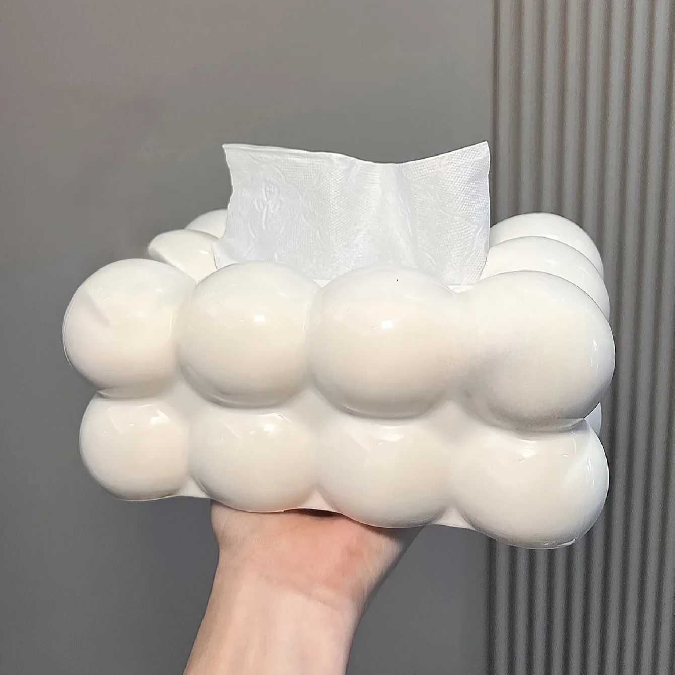 Chic Cloud-Shaped Tissue Holder Decorative Desktop Organizer for Living Ro Durable Plastic Napkin Dispenser with Storage Box H251201