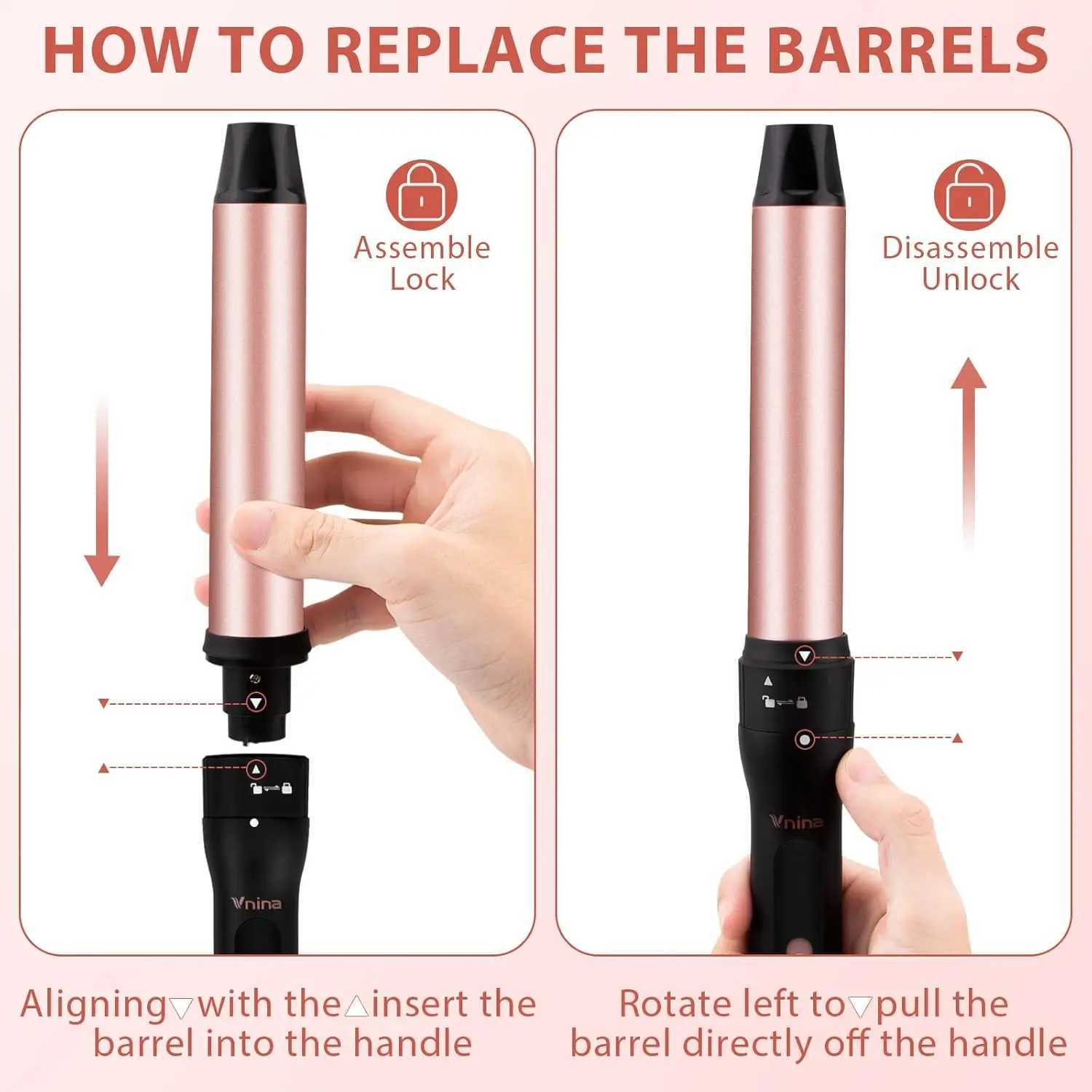 15 Inch Thermal B for Blowout Look Heated Round Hair Straightening Curling With 2 Temp Settings C251202