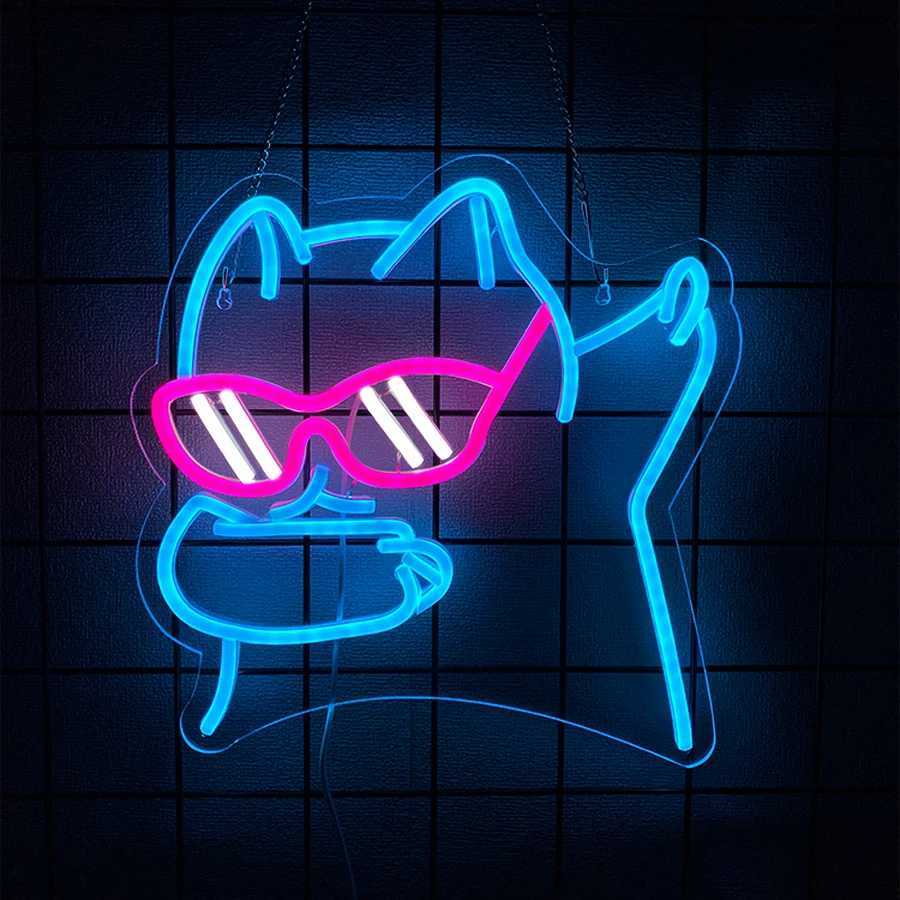 Animal Led Neon Sign Cute Cat Icon Suitable For Bedroom Wedding Family Game Room Party Decor Gifts For Boys And Girls H251201