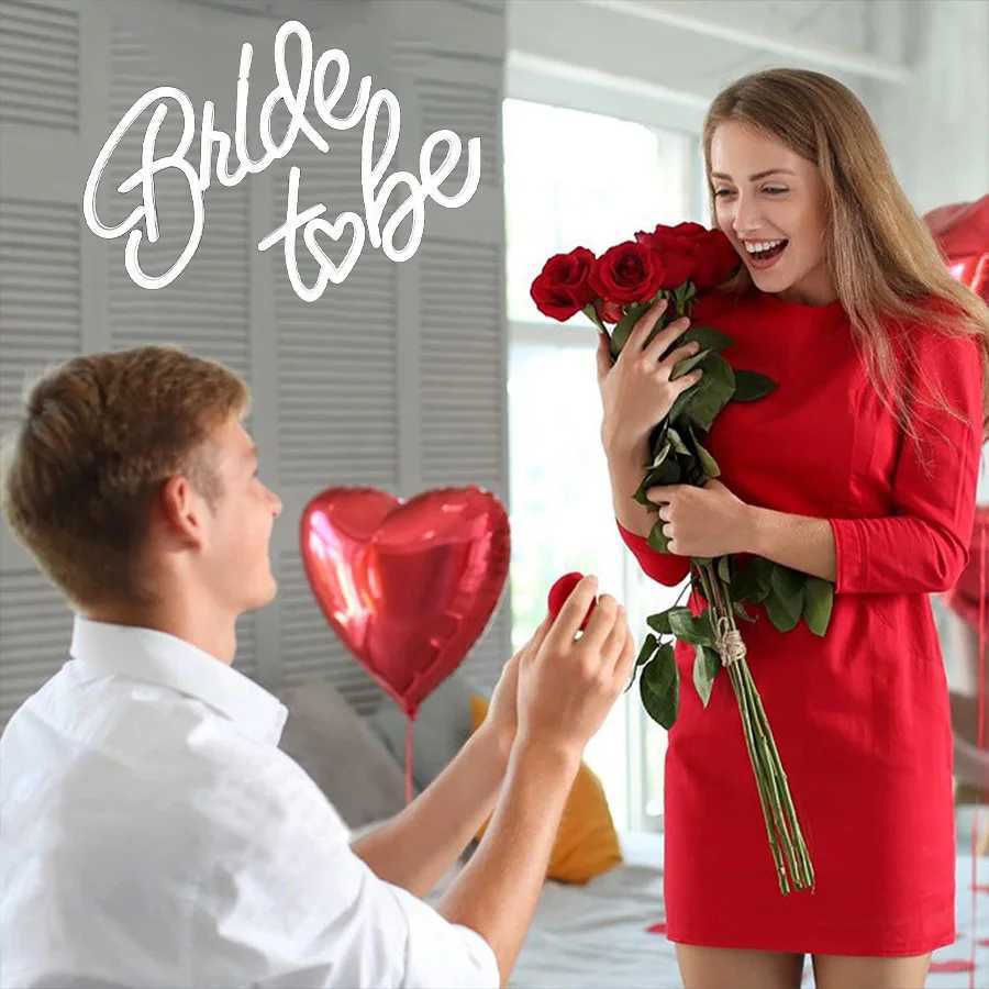 Bride To Be Neon Sign White Led Letter Light Icon Usb Powered Used For Room Proposal Party Wedding Background Art Decor H251201