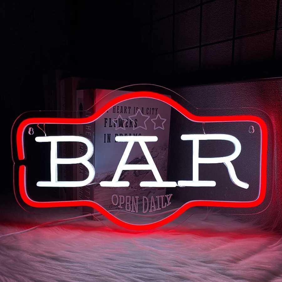 Bar Neon Sign 3D Carved Icon Bar Door Decor Usb Powered Used For Family Gatherings Holiday Parties Beer Bar Wall Lights H251201