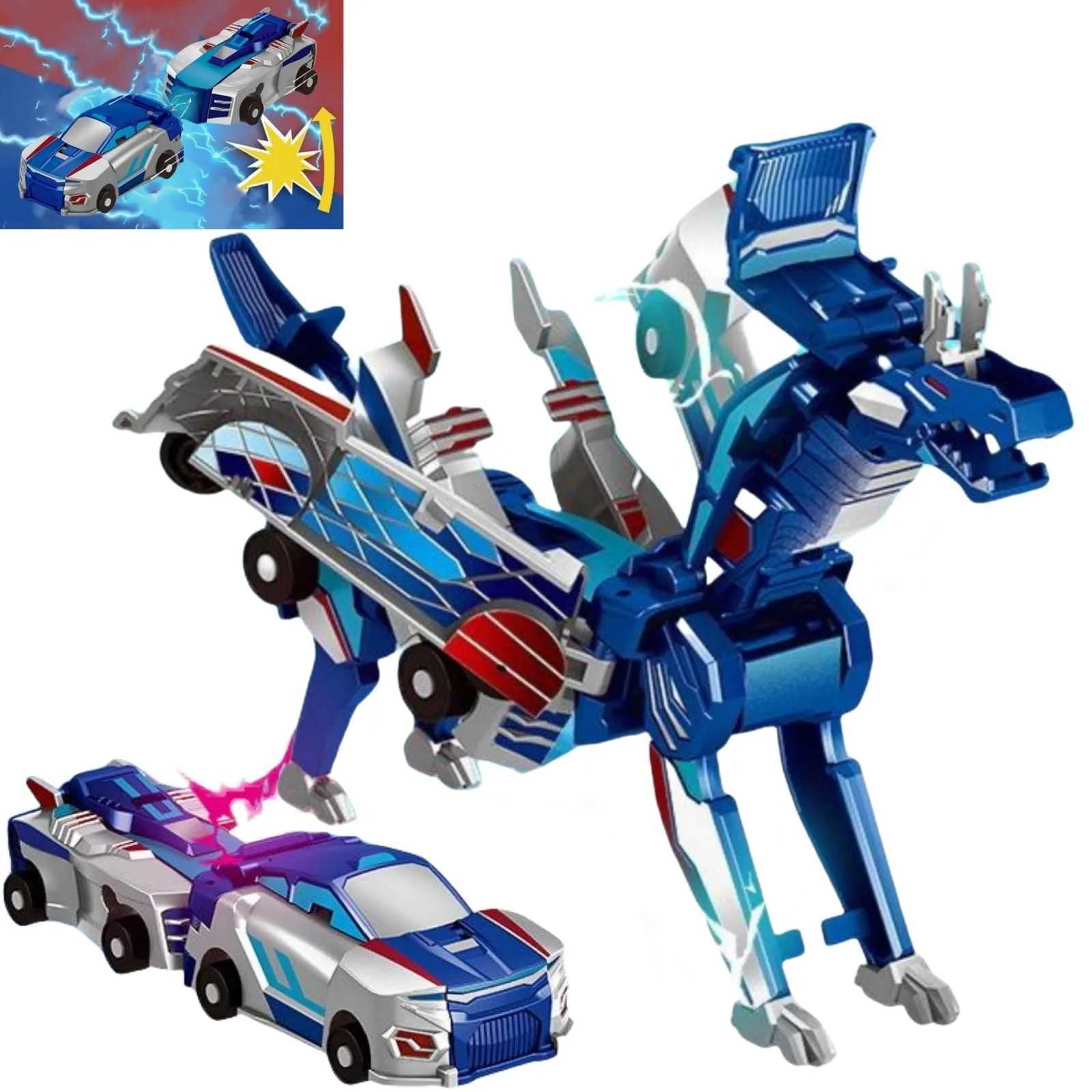 Newest 2 in 1 Magic Transformation Car Kids Transformer Toys Deformed Horse Model Magnetic Collision Deformation Car Gift Y251129