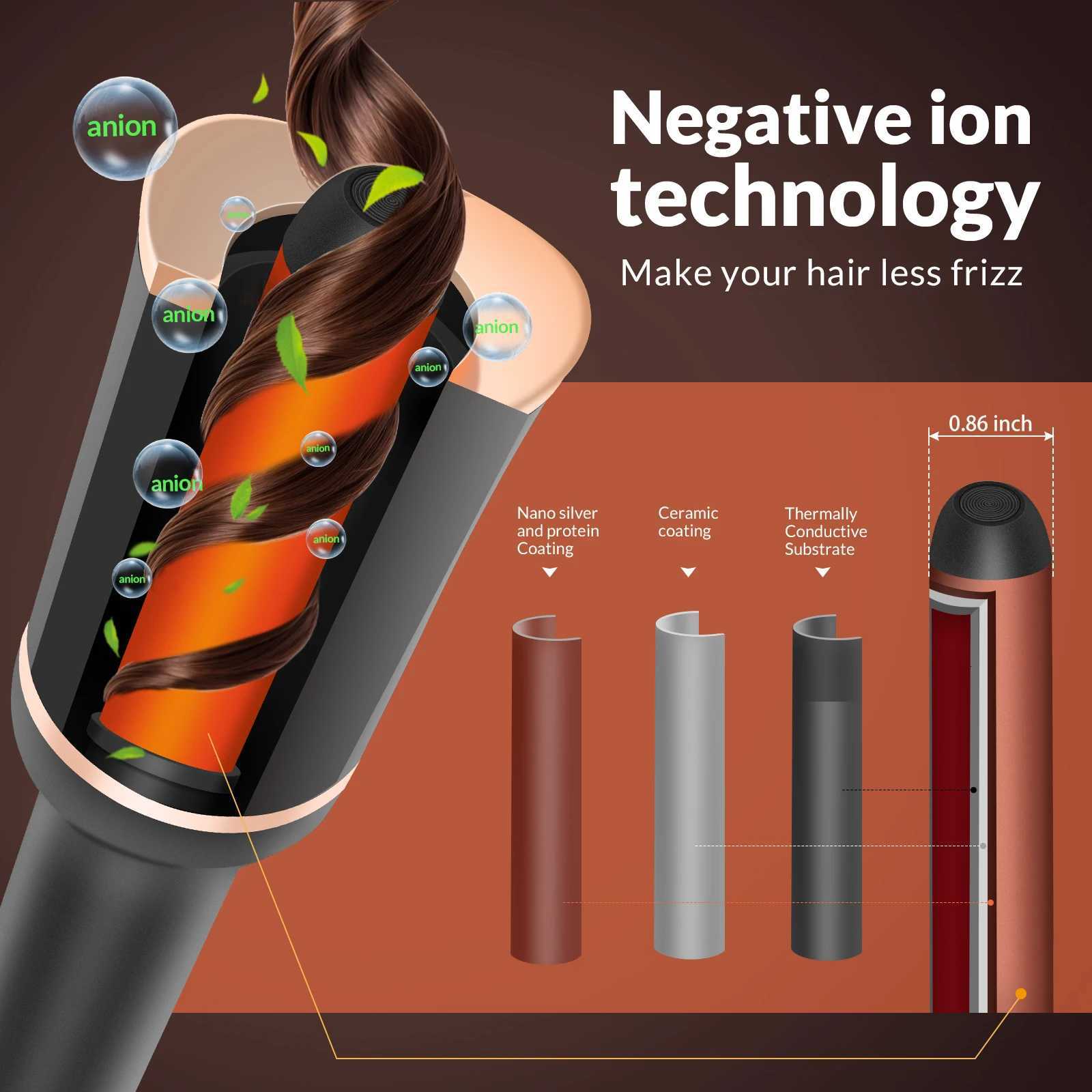 Autatic Curling Iron Electric Autatically Curly Tongs Hair Curler hine Portable Professional Auto Rotating Wand Curl C251202