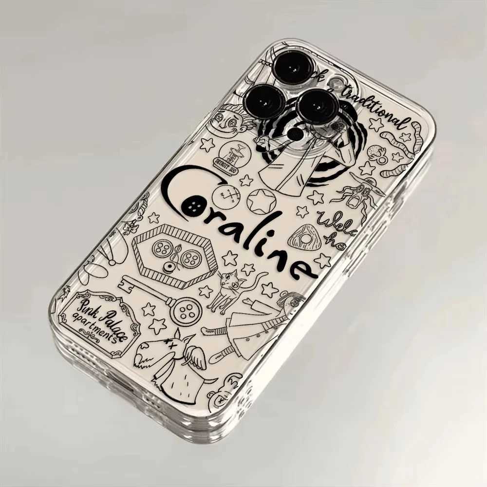 Coraline Phone Case For iPhone 16 15 14 13 12 11 Pro Max XR X XS 13 12 Mini Soft Clear Cover J251202