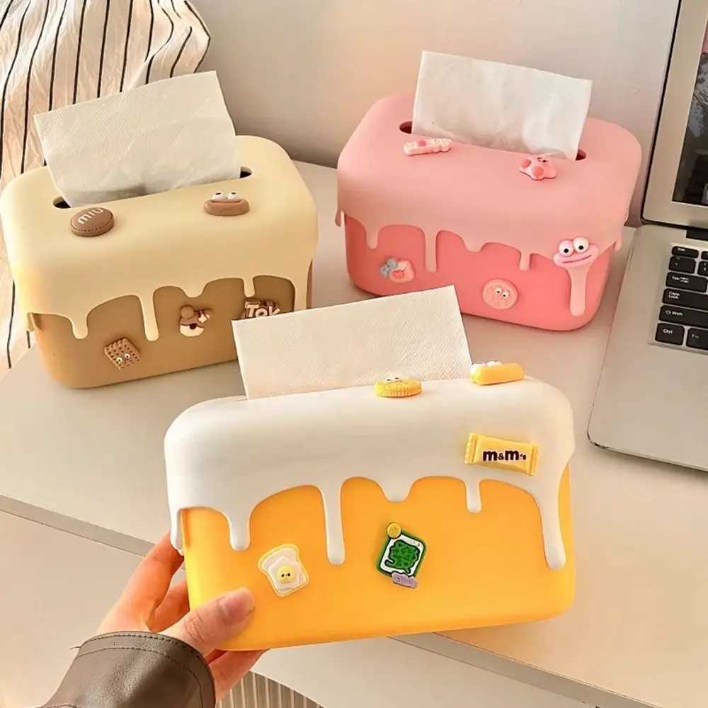 Cute Tissue Box with Accessories Spring Lifting Paper box DIY Large Capacity Tissue Storage Box Living Ro Bathro H251201