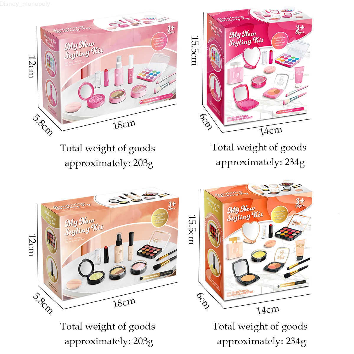 Disney Play Makeup Toys Simulated Cosmetics Fake Makeup Set Lipstick Powder Blusher Not Real Makeup for Girl Gifts H251202