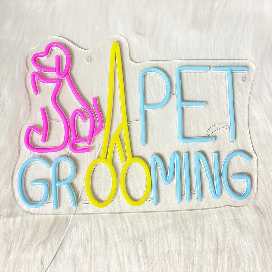 Pet Grooming Neon Sign Pink Dog Neon Light For Pet Shops Bars Dog Theme Party Decor The Best Birthday Gift For Dog Lovers H251201
