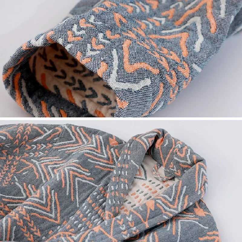 JFLEGAL Gauze Thickened Couple Long Sleeve Bathrobe Nightgown Autumn Winter Warm Pajamas Loungewear Adult Bathrobe Absorbent C251202