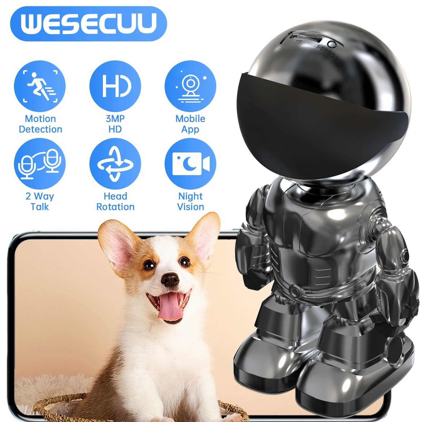 WESECUU 1080 HD Robot Camera Wifi P Indoor He Security Camera Night Vision Two Way Au Auto Tracking Indoor Baby Monitor C251202