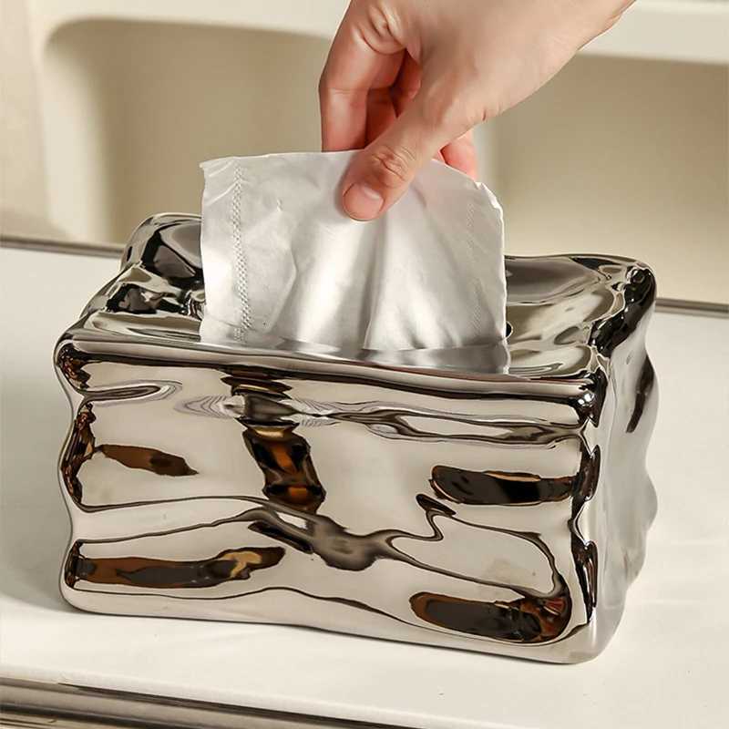 EpeiusHe Ceramic Paper Box Household Tissue Box Storage Box Dining Table Coffee Table He Decoration Nordic Ins H251201