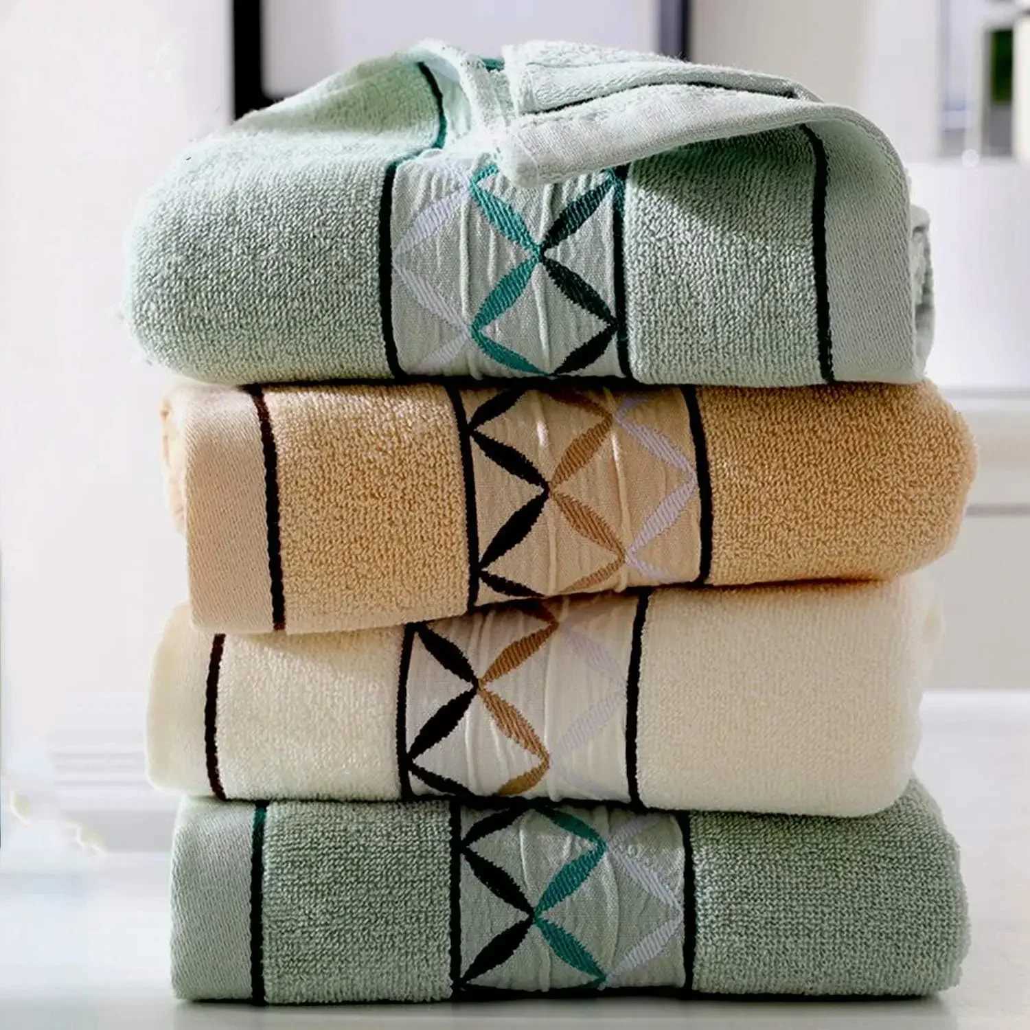 4 packs pure cotton hand towel 100 cotton face towel printed super soft high absorbent bathroom Y251202