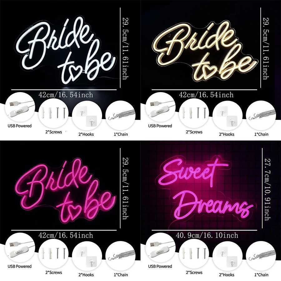 Wedding Theme Led Neon Sign Letter Icon Used For Bedroom Home Marriage Proposal Party Memorial Day Wedding Wall Decor H251201