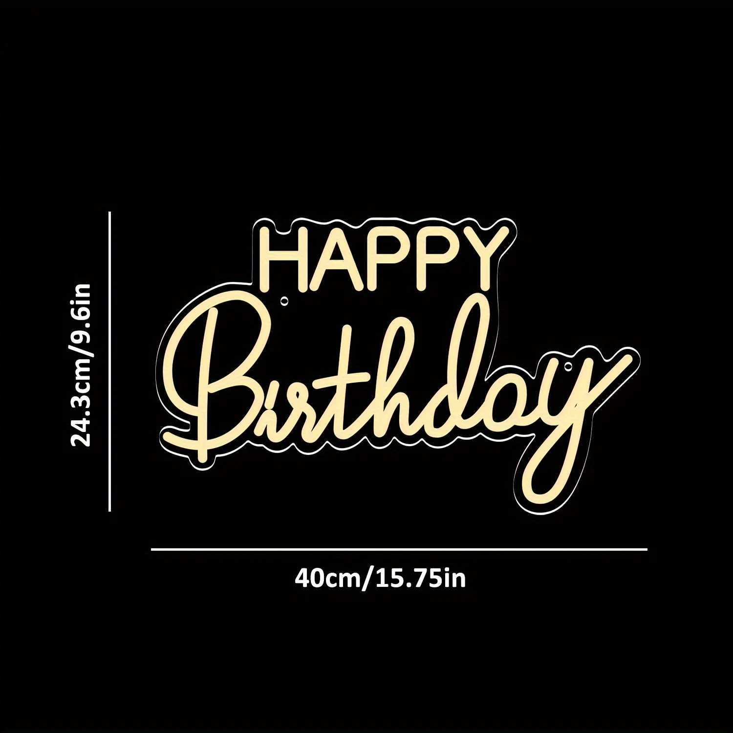 Happy Birthday Neon LED Lights USB Powered Acrylic Lights for Wall Decoration Teens Kids Party Surprise Celebration Bedroom H251201