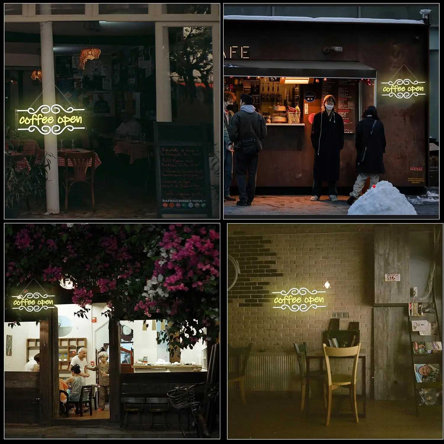 Coffee Open Neon Light Sign Cafe Neon Sign LED Dimmable for Cafe Coffee Shop Restaurant Drink Bar Coffees Station Decor Gifts H251201