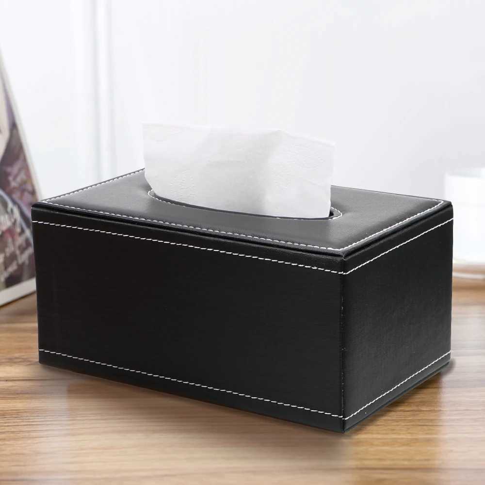 He Kitchen Organization He Supplies PU Leather Tissue Box Rectangar Tissue Paper Napkin Box Paper Holder Anti-moisture H251201