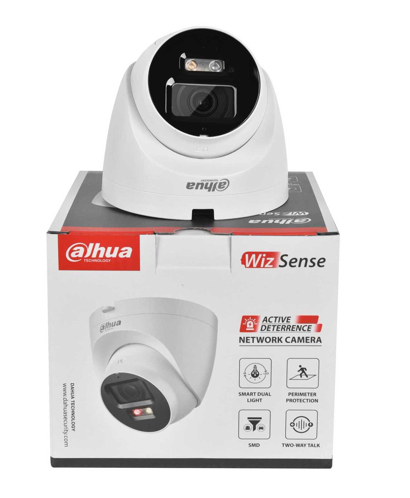 Dahua IP Camera 4MP IPC-HDW2449T-S-PV Smart Dual Light Active Deterrence POE 2-Way Talk SD Card Slot WizSense Fl Color Camera C251202