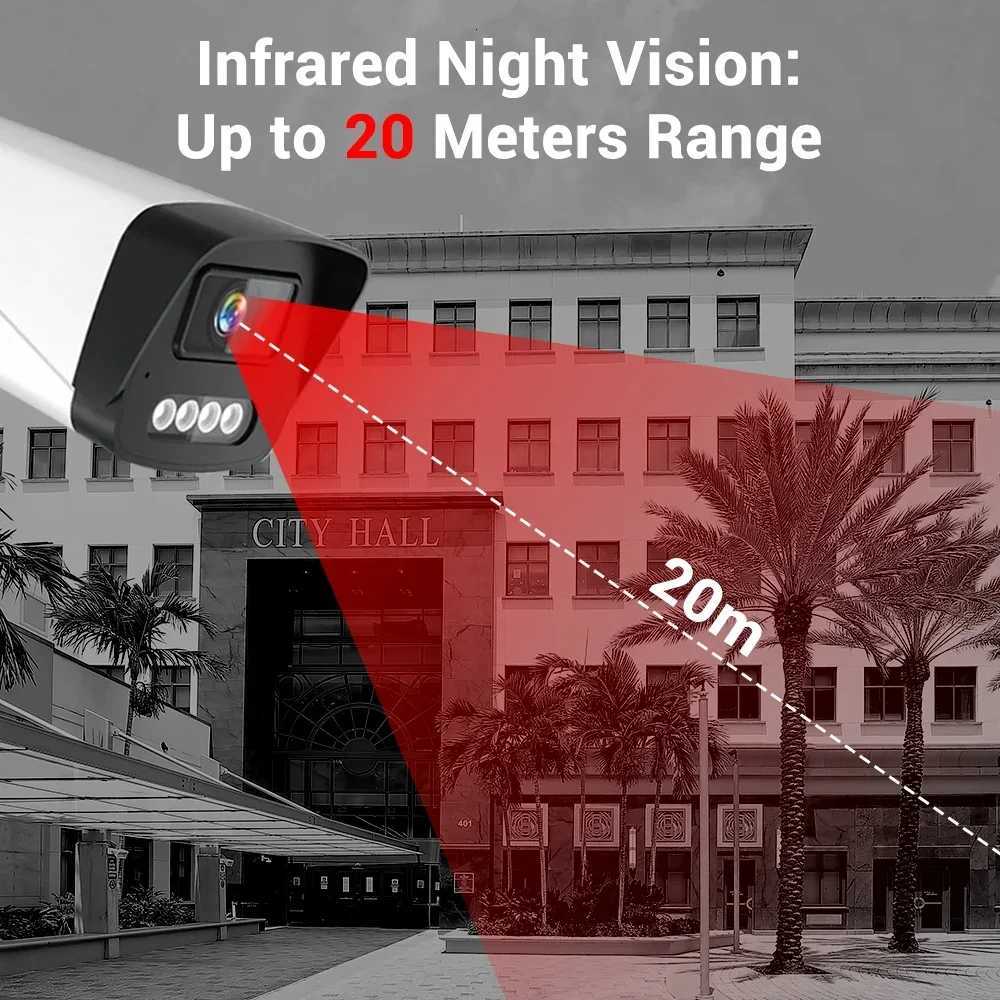 4K Video Surveillance IP Camera Au Outdoor POE H265 Color Night Vision Human Vehicle Detection Blet Camera For NVR C2512020