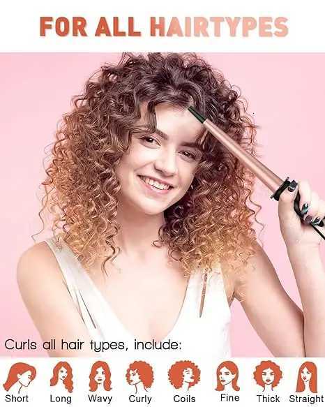 5 in 1 Curling Iron Set - BESTOPE PRO Curling Wand Iron with Interchangeable Barrels 035-125 Hair Curler Wand for Hairstyle C251202