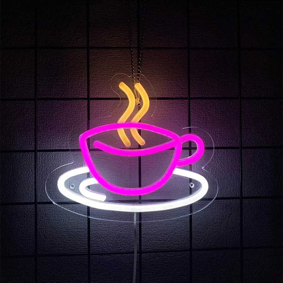 Coffee Led Neon Sign Coffee Super Bright Sign Usb Connection Powered Suitable For Coffee Shop Front Desk Business Art Decor H251201