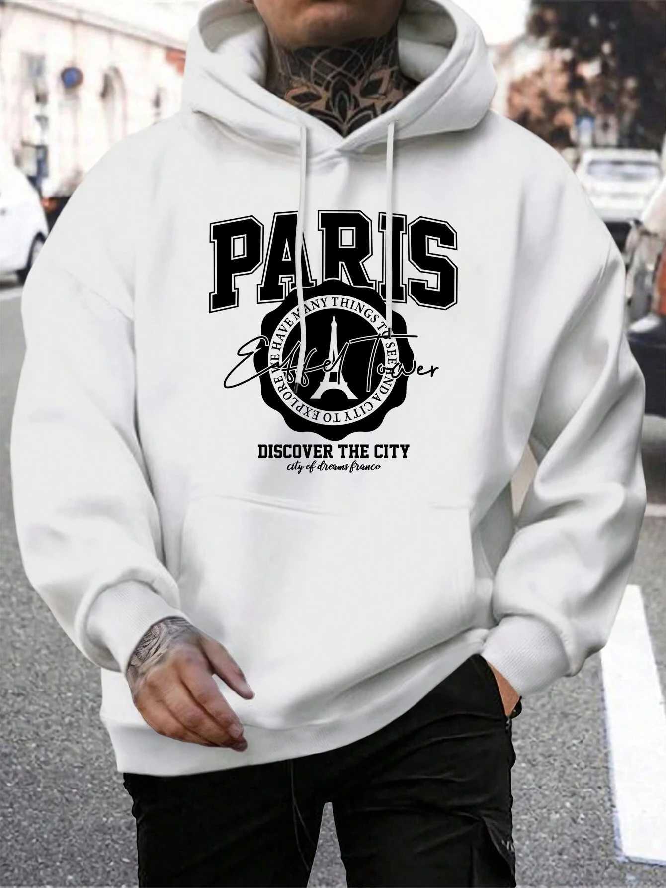 Castle Print MenS Hoodies Fashion Fur-Liner Hoodie Warm FLeece S-Xxl Hoody Man Autumn High Quality Clothes J251203