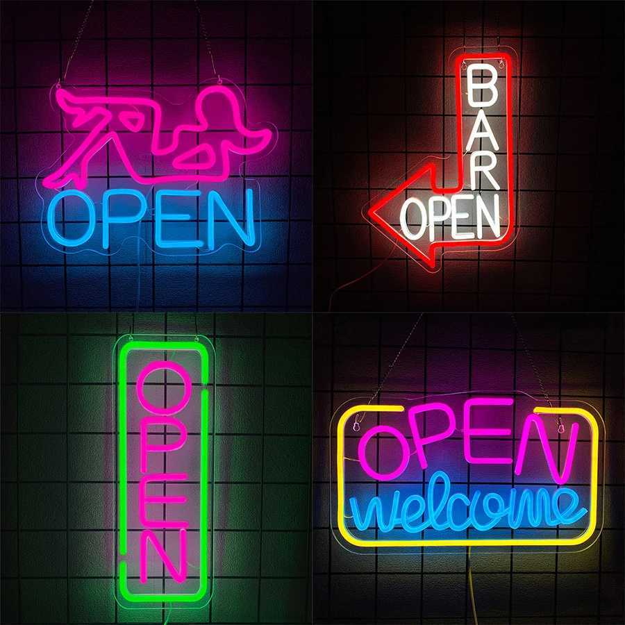 Open Series Neon Signs Business Icon Wall Decor Usb Powered Used In Clubs Game Studios Bars Man Cave Art Wall Lamps H251201