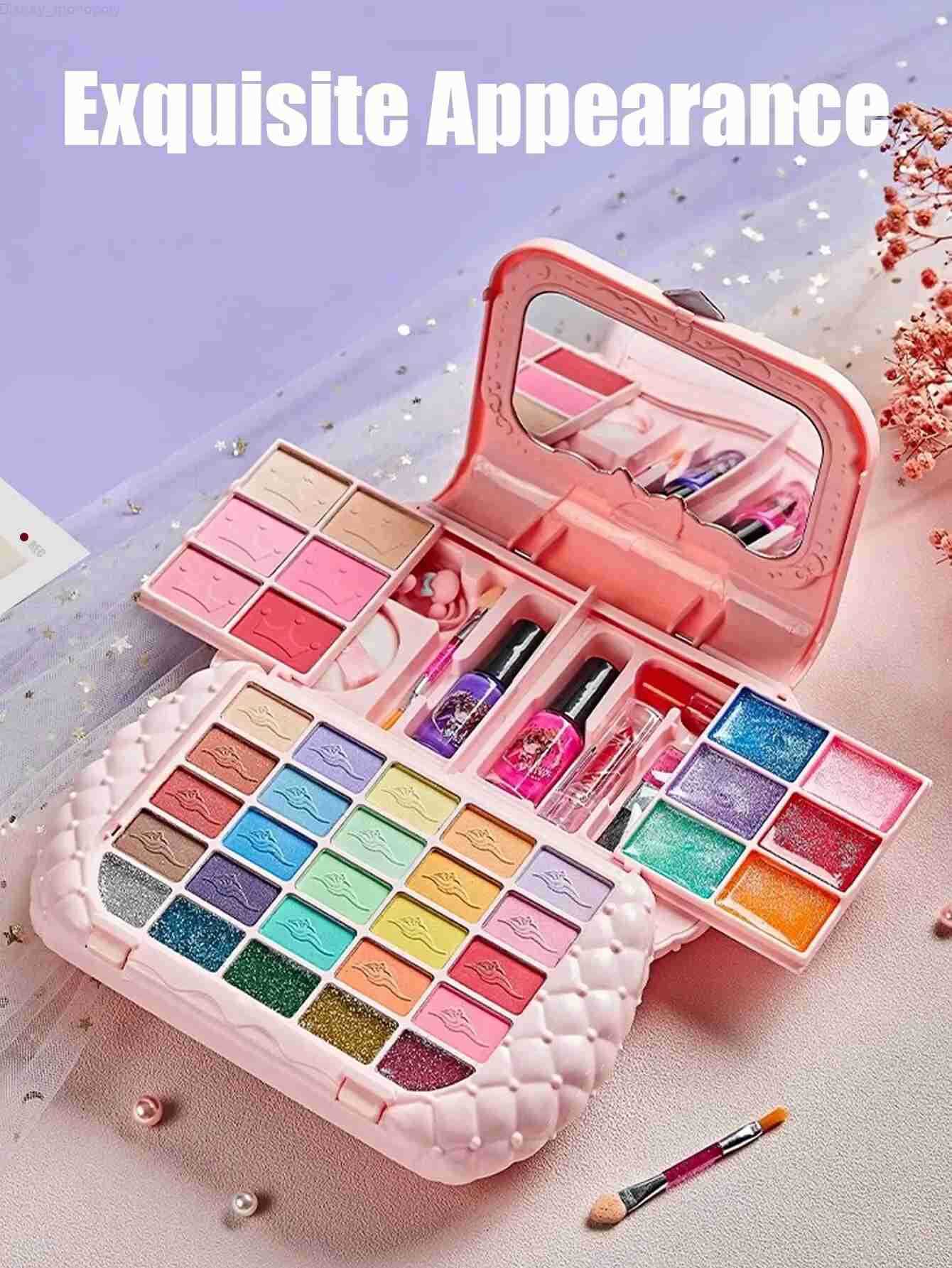Disney Kids Beauty Toys Makeup Kit Little Bag Washable Pretend Play Cosmetic Set Toys with Mirror Non-Toxic Safe Birthday Gifts Girl H251202