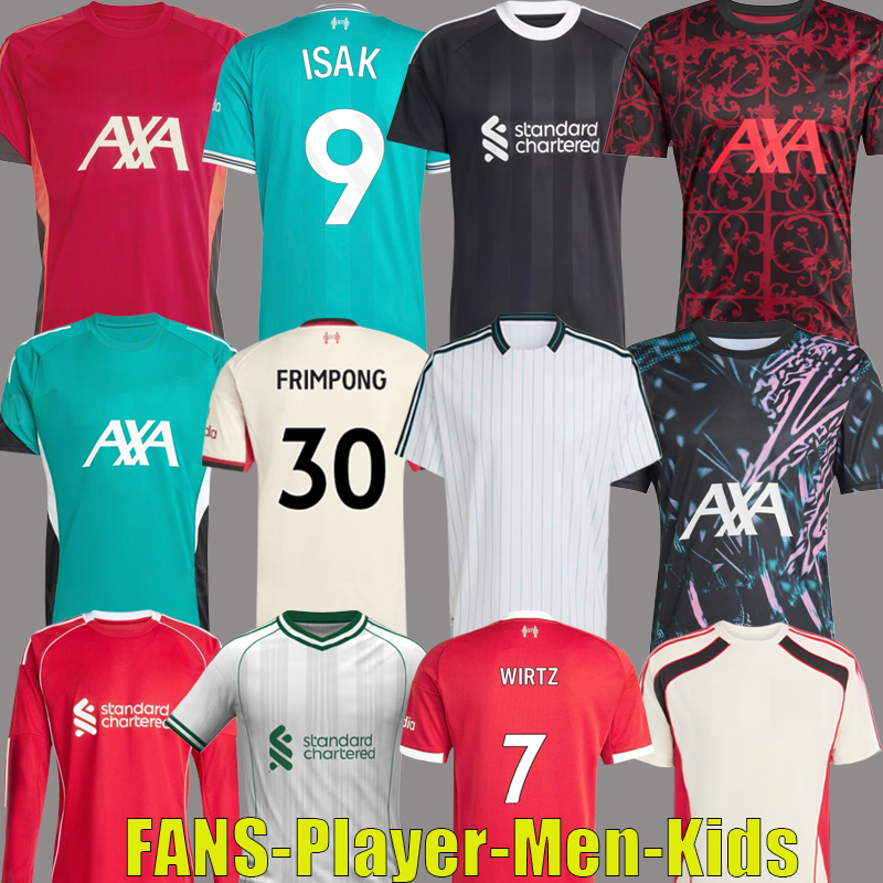 2025 2026 DIOGO J. WIRTZ KERKEZ FRIMPONG Soccer Jerseys 25 26 Kit Football Shirt Fans Player Home Away thrid maillot de Foot men kids football kits tops