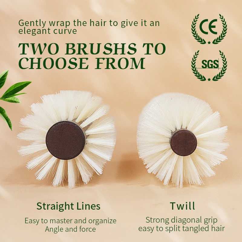 Personali Name Boar Bristle Roller Hair B Cork handle Wen Round Rolling B Barrel Curling Straight Twill Hair Cb C251202