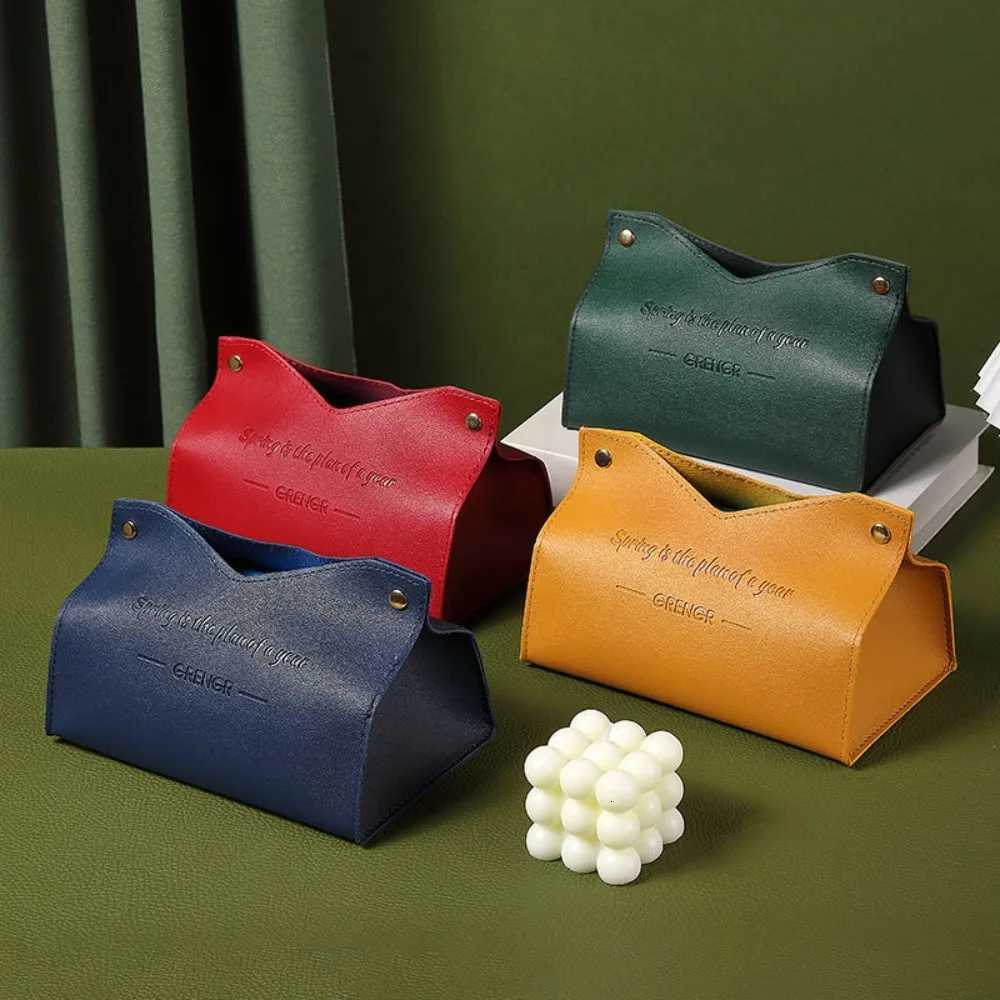 Leather Tissue Box Storage For Car Toilet He Living Ro Decoration Bedro Kitchen Desktop Nordic Large Boxes Wholes H251201