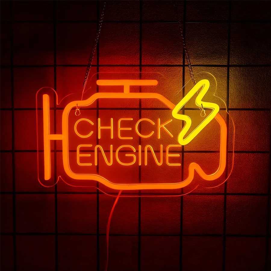Check Engine Led Neon Sign Repair Tool Icon DadS Wall Art Gift Man Cave Auto Repair Shop Workshop Garage And Party Decor H251201