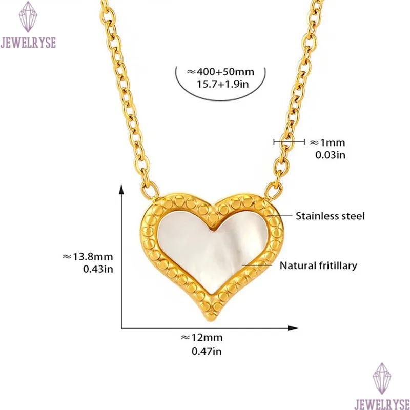 new autumn and winter heart designer necklace for woman stainless steel natural fritillary pendant gold necklaces choker daily outfit jewelry birthday