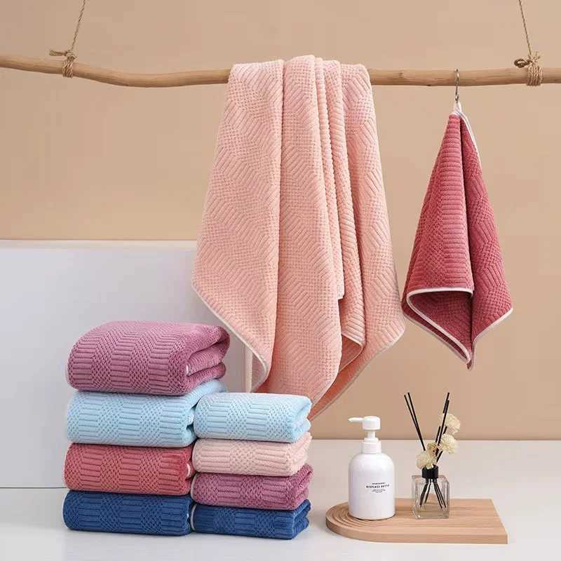 1pc Striped Coral Velvet Hand bath Towel Soft Quick Drying Towel Absorbent Hand Towel For Bathroom Y251202