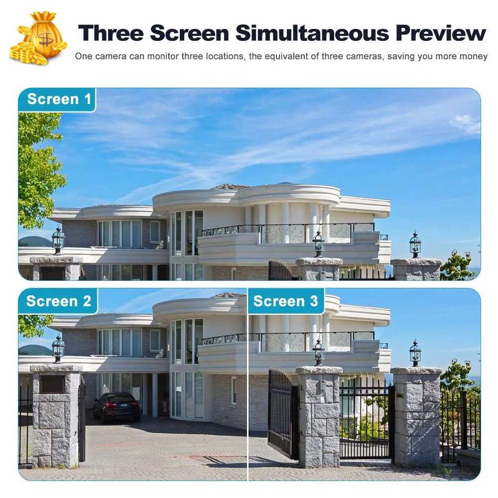 6K 12MP Outdoor WiFi Camera Motion Tracking PTZ Zo Cam Three Sn 360 View Security Protection Video Surveillance Cameras C251202