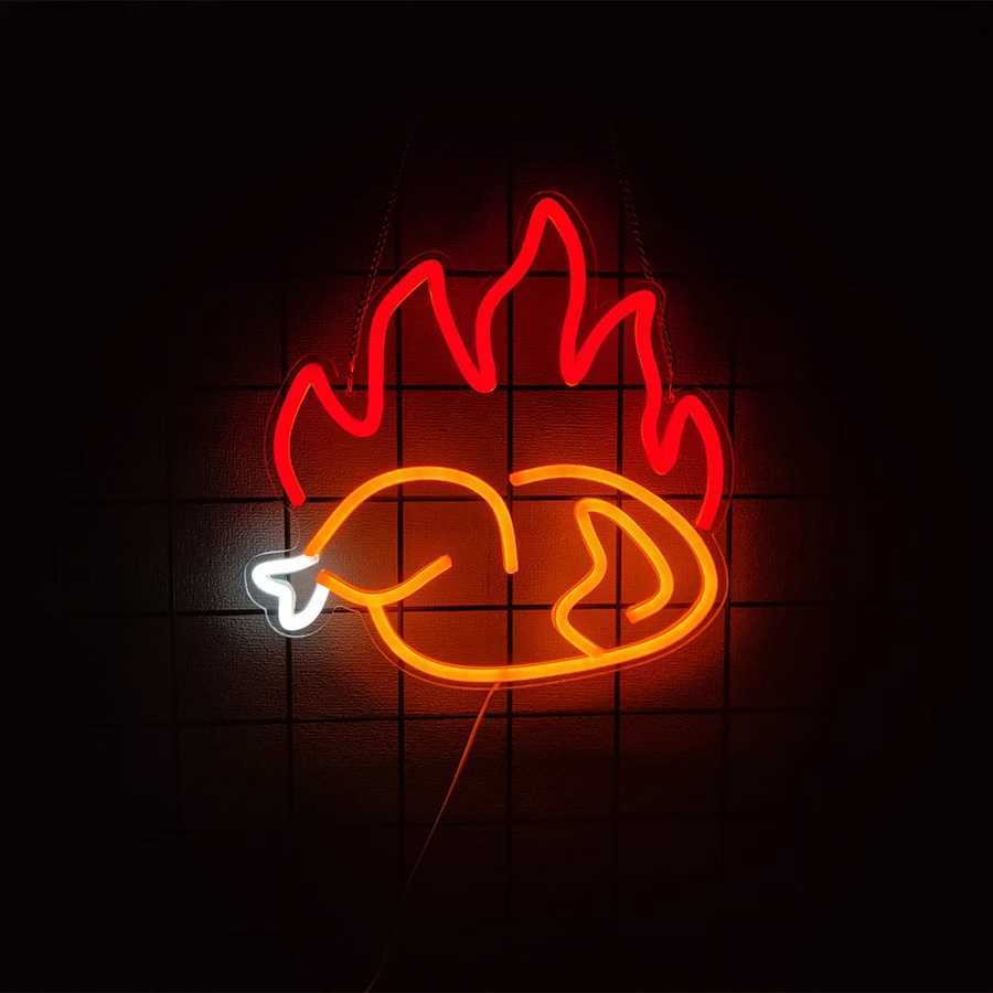 Fast Food Led Neon Sign Used For Snack Business Wall Decor Hamburger Fried Chicken Icon Fast Food Restaurant Wall Lamp H251201
