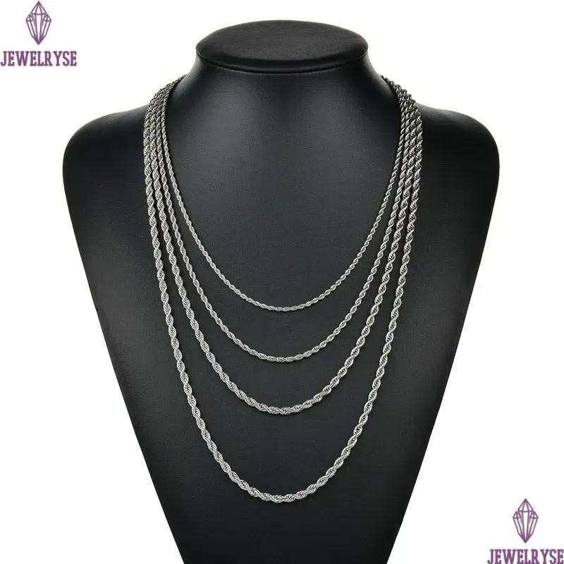 Punk Hiphop Necklace Chains Twisted Rope Stainless Steel For Women Men Gift Gold Silver Black South American Designer Jewelry Necklaces Chain Choker J