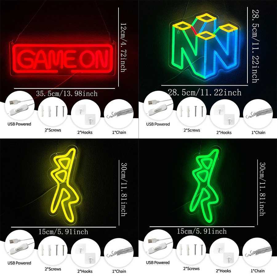 Game Series Neon Signs Cyberpunk Personality Icons Usb Powered Used For Room Bar Club Man Cave Game Room Art Decor H251201