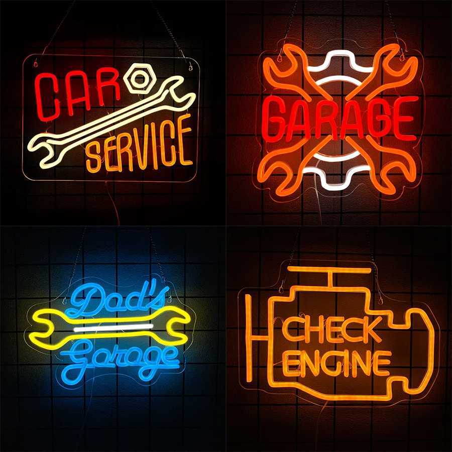 Car Maintenance Series Neon Signs Tools Led Icon Usb Powered Used For Man Caves Garages Workshops Auto Parts Stores Decor H251201